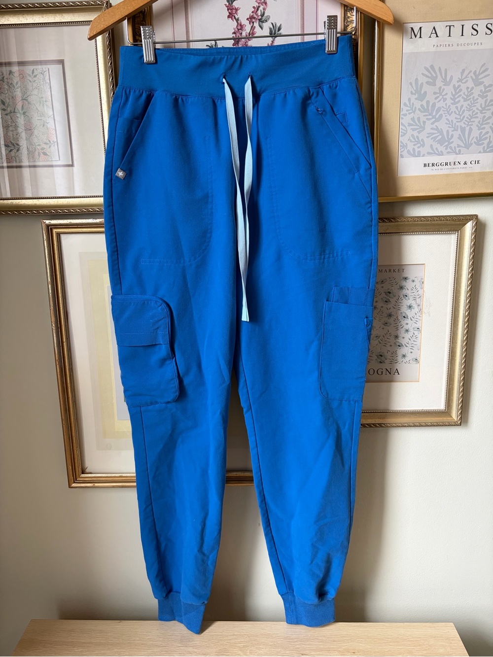 Figs Royal Blue Jogger Scrub Pants small